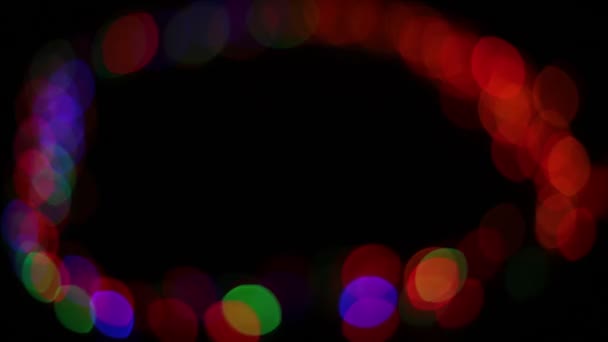 Fondo Luces Bokeh Forma Círculos Multicolores Diferentes Brillo Brillante Bombillas — Vídeos de Stock