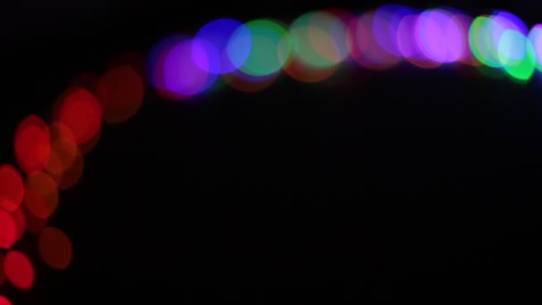 Sfondo Luci Bokeh Forma Cerchi Multicolore Diverso Brillare Brillantemente Lampadine — Video Stock