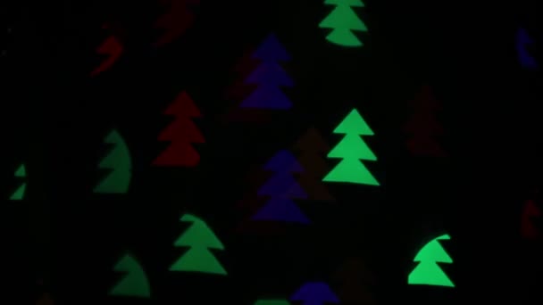 Abstrato Bokeh Fundo Árvores Multicoloridas Brilhantes Forma Árvores Natal Saturado — Vídeo de Stock
