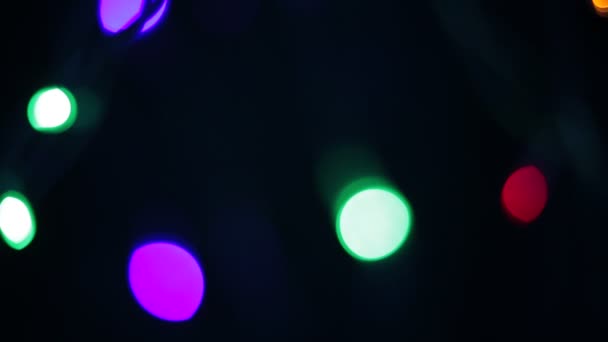 Αφηρημένο Bokeh Φόντο Του Φωτεινό Πολύχρωμο Στρογγυλό Σχήμα Κορεσμένα Χρώματα — Αρχείο Βίντεο