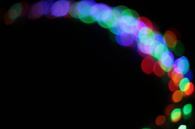Abstract background of bright multicolor circles bokeh lights saturated colors design clipart