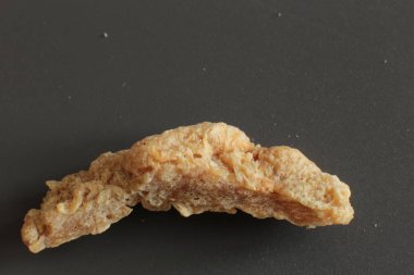 Vegan makro fotoğraf için yarı bitmiş kuru soya et vejetaryenler gıda bir parça Sığır straganof