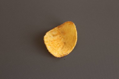 Bir patates cips, makro fotoğraf arka plan, lezzetli snack