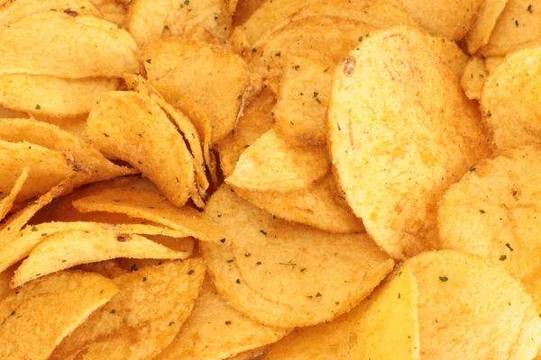 Kartoffelchips Makro Foto Hintergrund Leckerer Snack — Stockfoto