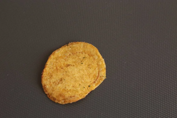 Egy Burgonya Chips Makró Háttér Finom Snack — Stock Fotó