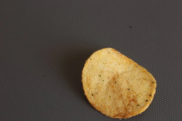 Potatischips Makro Foto Bakgrund Välsmakande Mellanmål — Stockfoto