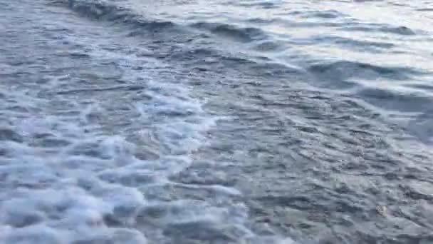 小石水嵐の海岸の波 — ストック動画