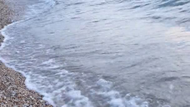 Mare Con Piccoli Ciottoli Onde Acqua Limpida — Video Stock