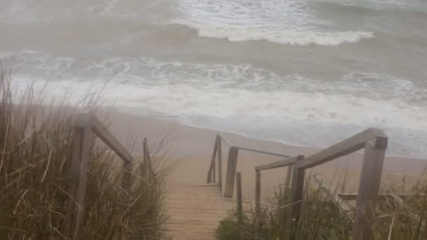 Sturm Schwarzen Meer Schlechtes Wetter Und Starker Wind Fünfstufige Gefahrenskala — Stockvideo