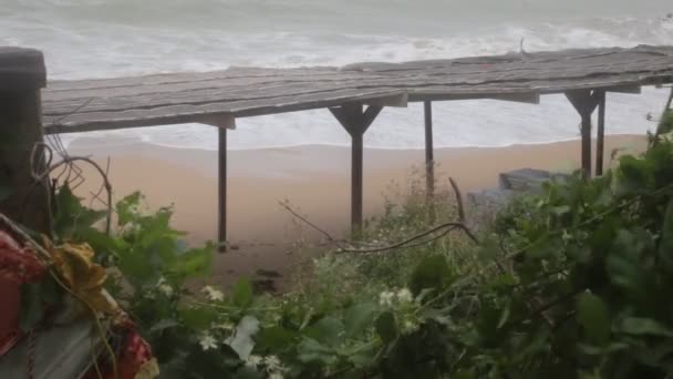 Storm Svarta Havet Dåligt Väder Och Stark Vind Fem Punkts — Stockvideo