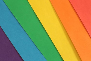 El sanatları ve uygulamalar için renkli kağıt levhalar gökkuşağı seti