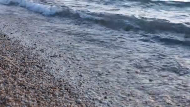 Закат Небольшие Волны Море Видео Медитации Релаксации — стоковое видео