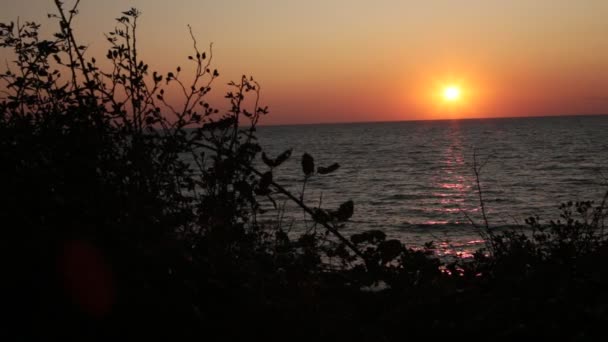 Dawn Kis Hullámok Tengeren Videó Meditáció Relaxáció Gyönyörű Naplemente — Stock videók