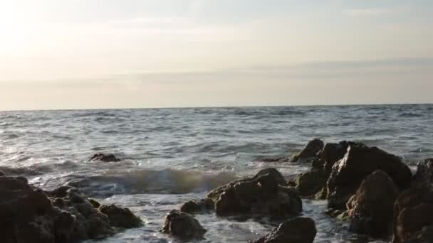 Dawn Ocean Beautiful View Water Unusual Gradient Colors Sky Relaxation — Stock Video