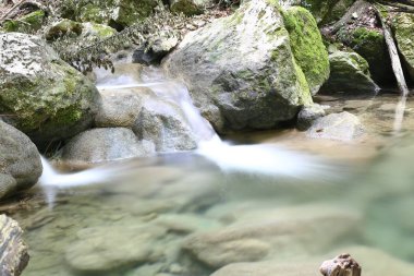 craggy ve kayalık arazi ve küçük şelaleler, güzel canlı doğa