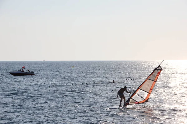 Marmaris Turkey September 2019 Windsurfing Sailing Water Activities — Stock Photo, Image