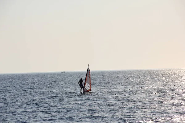 Marmaris Turecko Září 2019 Windsurfing Vodní Aktivity Windsurfingu — Stock fotografie