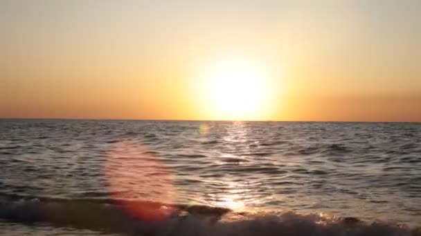 Морской Закат Пейзаж Красивый Градиент Натуральных Цветов — стоковое видео