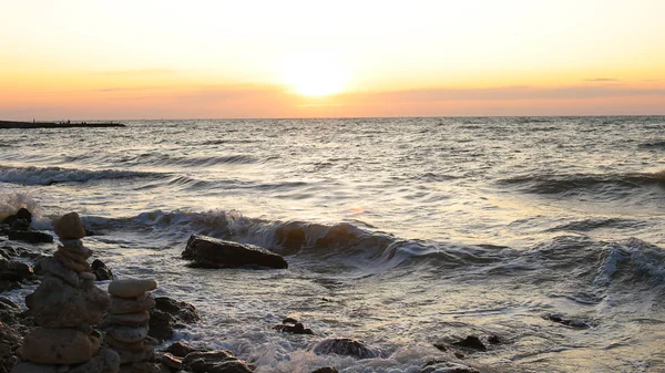 Alvorada Pelo Mar Paz Paisagem Pôr Sol Pelo Equilíbrio Relaxamento — Fotografia de Stock