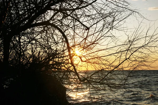 Amanecer Junto Mar Paz Desde Paisaje Puesta Sol Por Equilibrio —  Fotos de Stock