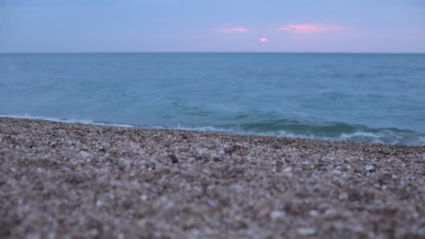 Περισυλλογή Του Ηλιοβασιλέματος Στη Θάλασσα Χαλάρωση Και Ειρήνευση Φυσικό Υπόβαθρο — Αρχείο Βίντεο