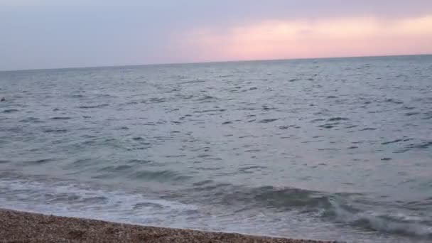 海での日没の考慮事項 瞑想のためのリラクゼーションと平和自然背景 — ストック動画