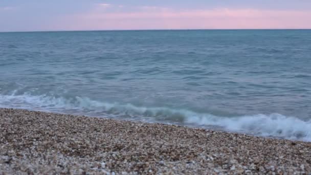 Kontemplasi Matahari Terbenam Laut Relaksasi Dan Ketenangan Latar Belakang Alami — Stok Video