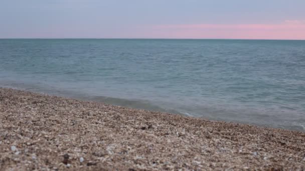 Betrachtung Des Sonnenuntergangs Meer Entspannung Und Beruhigung Natürlicher Hintergrund Für — Stockvideo