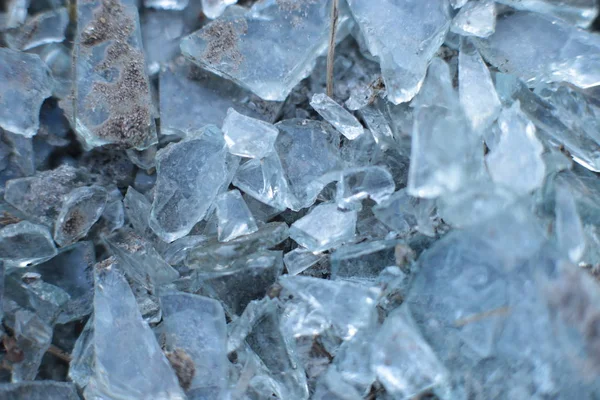 Many Glass Fragments Background Small Pieces Ice — Stock Photo, Image