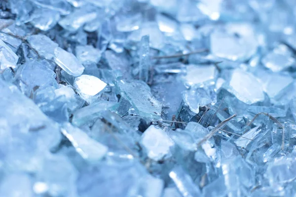 Muitos Fragmentos Vidro Como Fundo Pequenos Pedaços Gelo — Fotografia de Stock