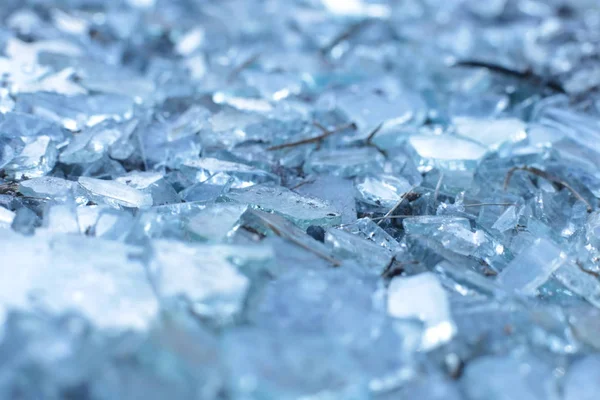 Muitos Fragmentos Vidro Como Fundo Pequenos Pedaços Gelo — Fotografia de Stock