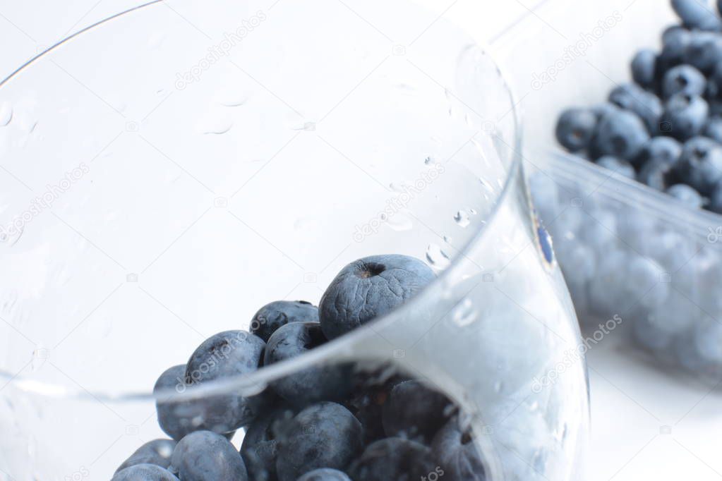Macro photo of juicy ripe berries blueberry