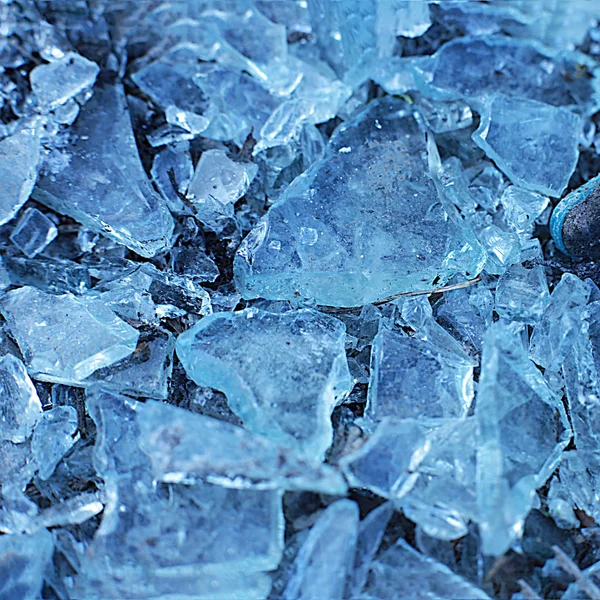 Background Pieces Ice Ilm Small Pieces Glass Tinted Macro View — Stock Photo, Image