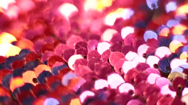 Glänzende Textur Hintergrund Irisierend Mehrfarbige Pailletten — Stockvideo