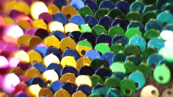 Shiny Texture Background Iridescent Multicolor Sequins — Stock Video