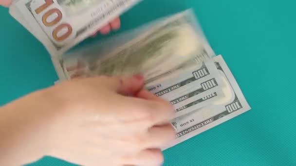 Des Billets 100 Dollars Beaucoup Argent — Video