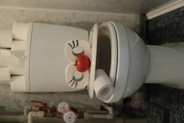 Імбирний Собака Чихуахуа Запас Туалетних Паперових Рулонів — стокове фото