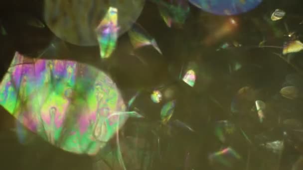 Abstract Macro Video Background Set Soap Bubbles Shards Shiny Shimmering — Stock Video