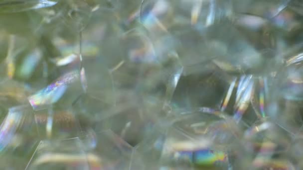 Abstract Macro Video Background Set Soap Bubbles Shards Shiny Shimmering — Stock Video