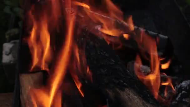 Brillante Fuego Caliente Parrilla — Vídeo de stock