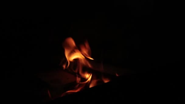 Fényes Lángoló Forró Tűz Grillben — Stock videók