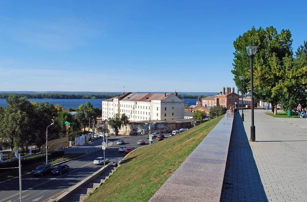 Puşkinsky Meydanı Topraklarından Şehir Volga Nehri Görünümü Samara Şehri Rusya — Stok fotoğraf