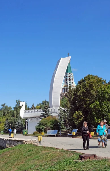 Sochařská Loď Řece Volga Letním Odpoledni Město Samara Volžský Kraj — Stock fotografie