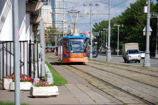 Straßenbahnlinie Bei Enea Moskau Russland — Stockfoto