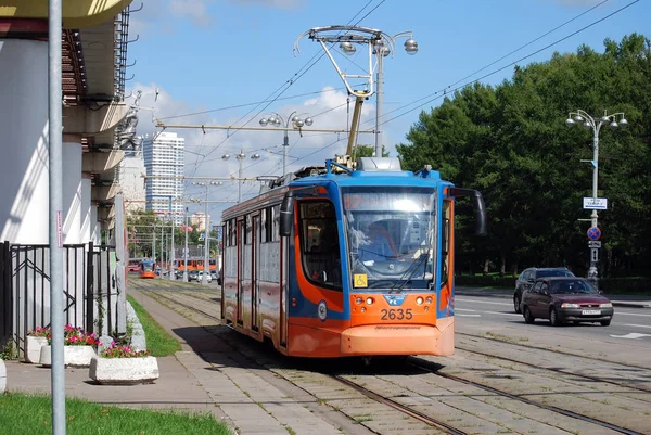 Трамвай Номер Enea Москве Россия — стоковое фото
