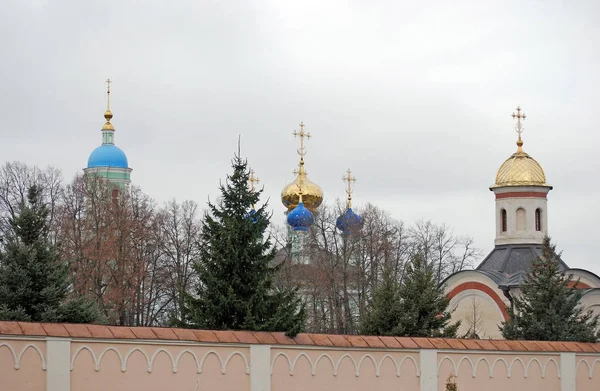 Koepels Van Vvedensky Kathedraal Optina Pustyn Stad Van Kozelsk Rusland — Stockfoto