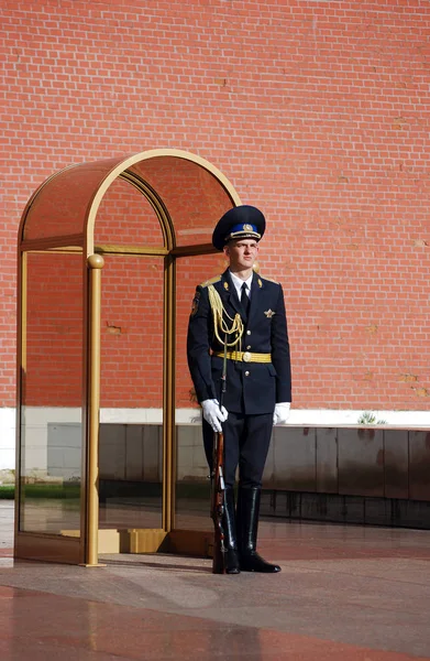 Moskva Ryssland Byta Vakt Vid Graven Den Okände Soldaten Alexander — Stockfoto