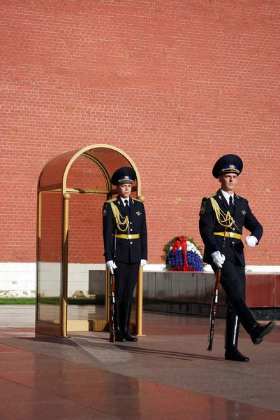 Moscow Russia Changing Guard Grave Unknown Soldier Alexander Garden — Stock Photo, Image