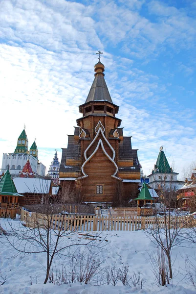 Izmailovo Kremlin Gelado Dia Inverno Claro Moscovo Cidade Rússia Paisagem — Fotografia de Stock