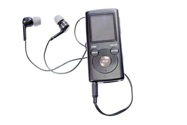 Mp3 Player Mit Kopfhörer Isoliert — Stockfoto